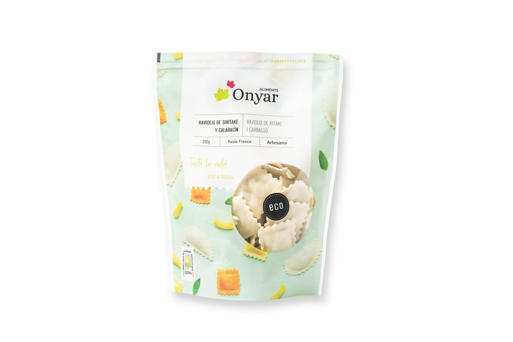 Raviolis de xiitake i carbassó