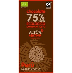 Xocolata negra ECO 75% cacau Perú